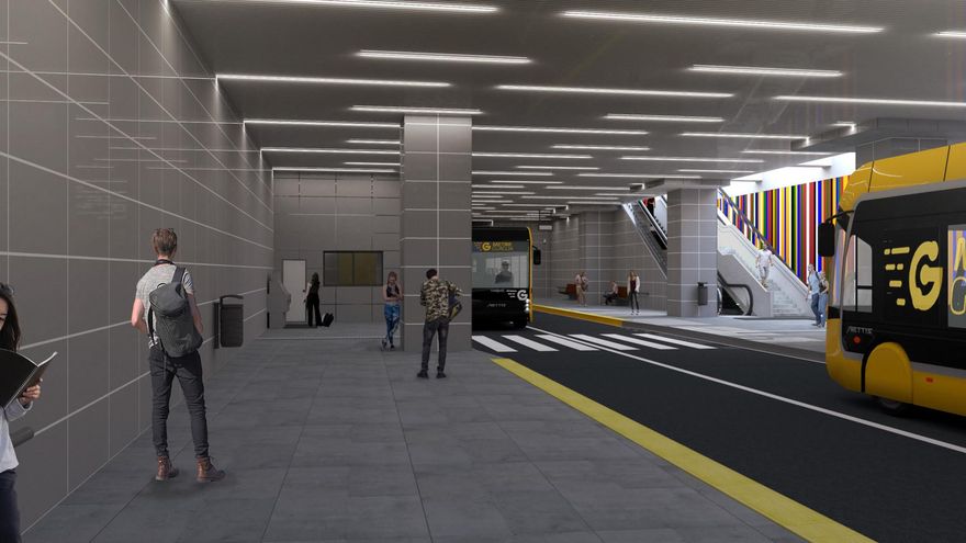 Infografía de la parada de la MetroGuagua en el parque de Santa Catalina