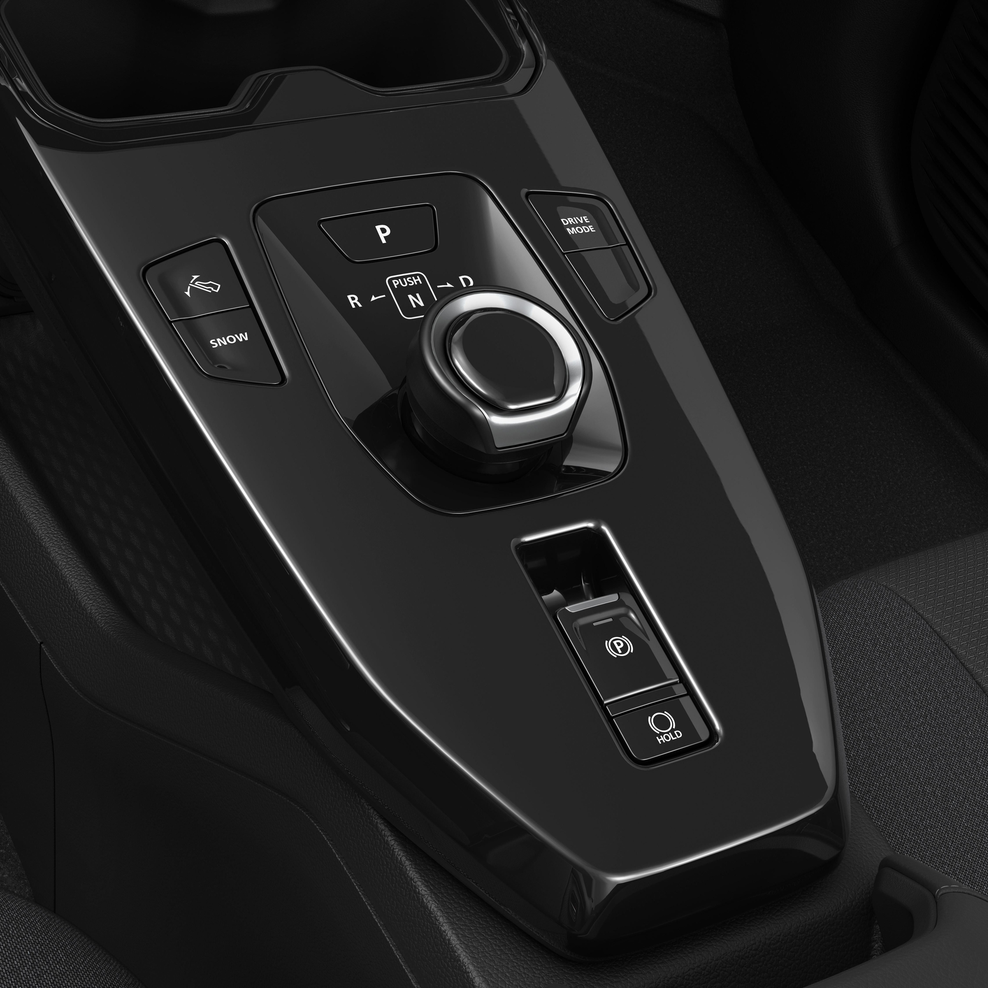 Detalle del selector giratorio del cambio.