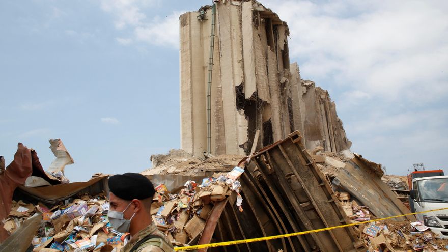 Vista de los desperfectos causados por la fuerte explosión del pasado martes en Beirut (Líbano), este jueves.