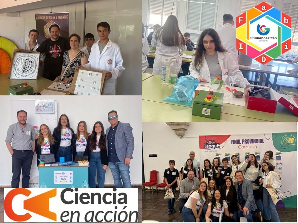 Alumnado y proyectos del IES Gran Capitán para Ciencia en Acción.