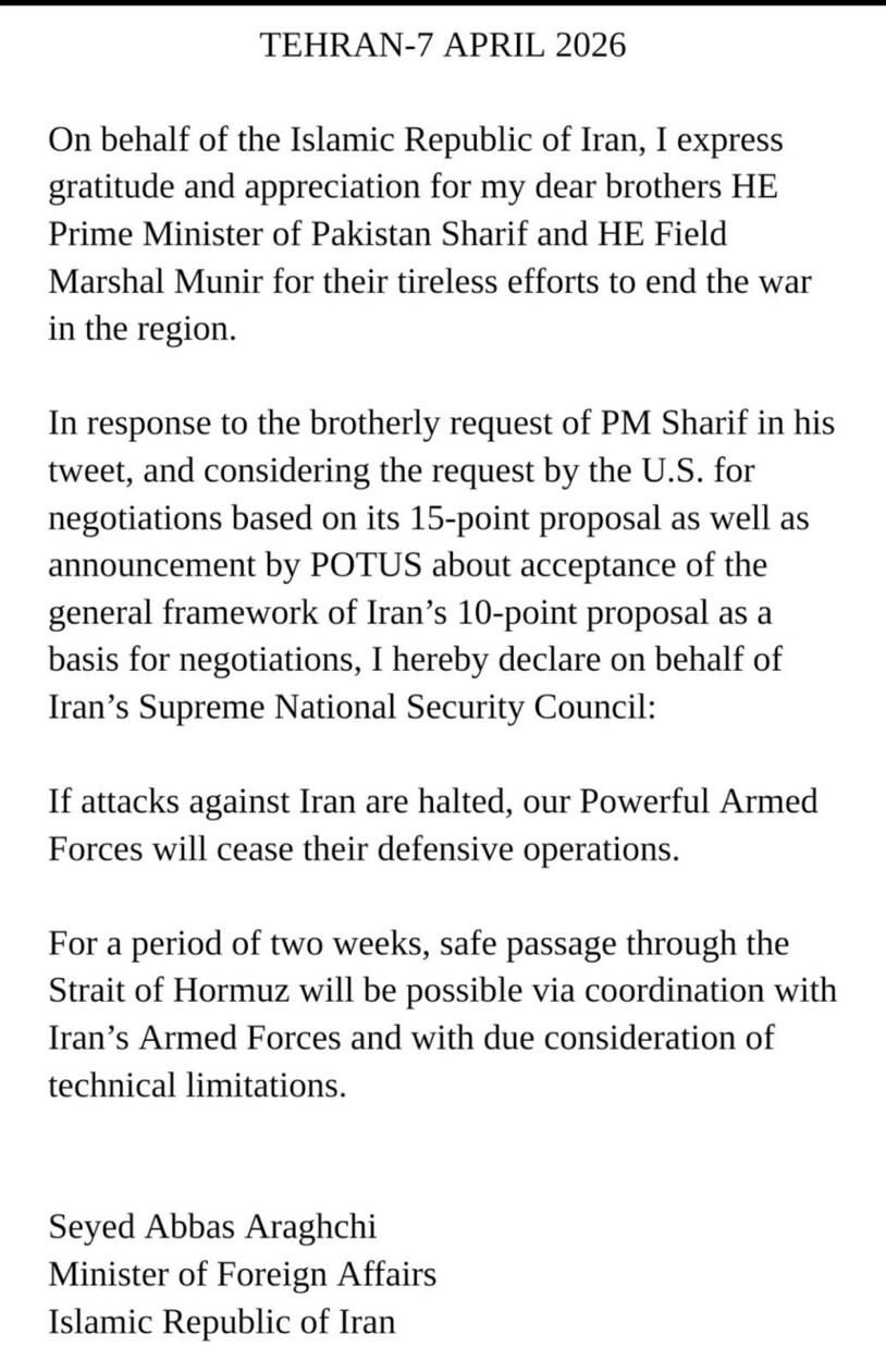 Comunicado de Irán.