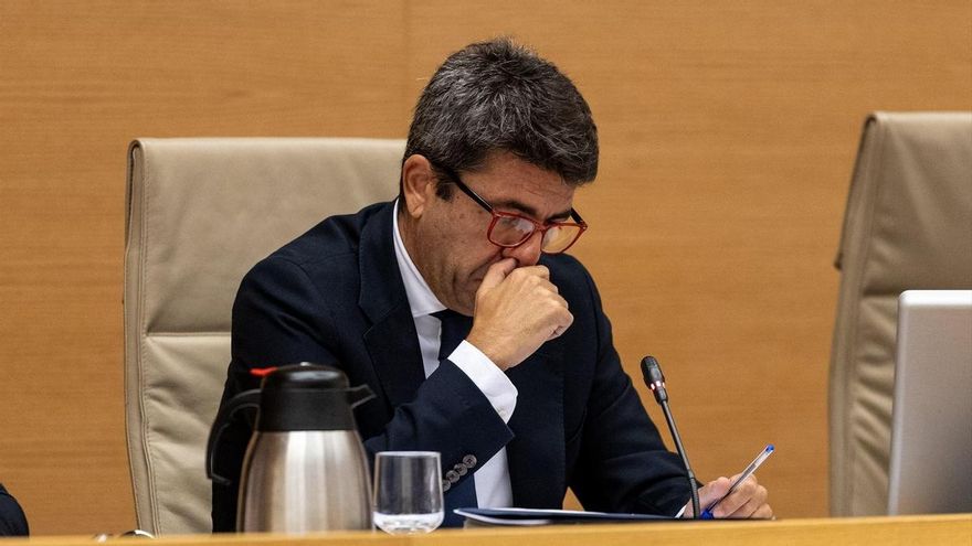 El presidente de la Generalitat valenciana en funciones, Carlos Mazón, comparece ante la comisión de la dana, en el Congreso de los Diputados