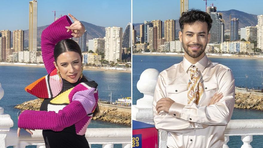 Blanca Paloma y Agoney, durante la rueda de prensa de finalistas del Benidorm Fest