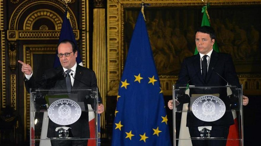 Renzi y Hollande piden a la UE una "solución rápida" en gestión de refugiados