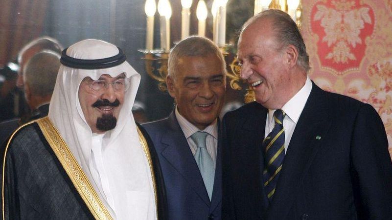 Juan Carlos y el rey de Arabia Saudí, Abdalá Bin Abdulaziz Al Saud, en julio de 2008 en Madrid.