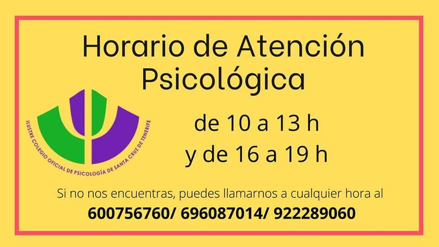 Horario de atención psicológica. Foto: COP