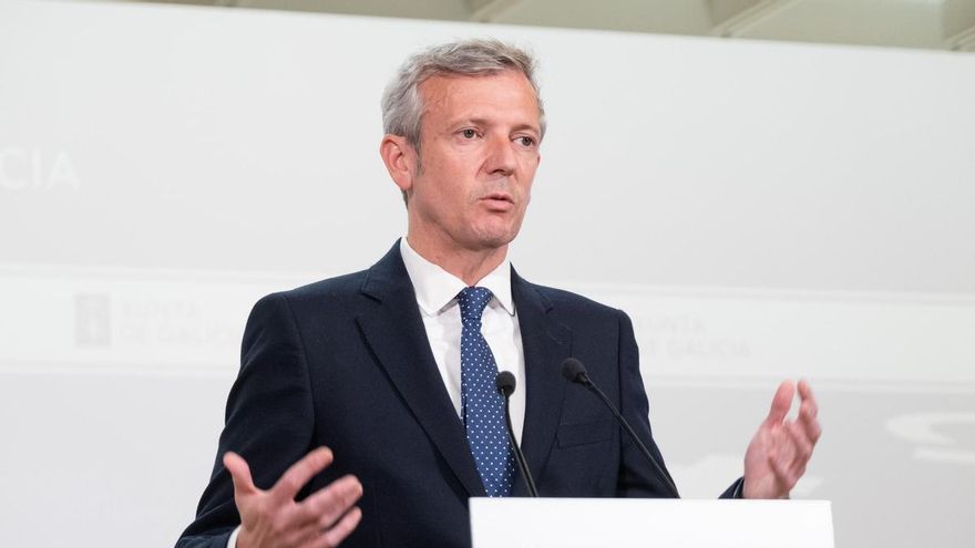 Alfonso Rueda durante la rueda de prensa posterior al Consello de la Xunta.