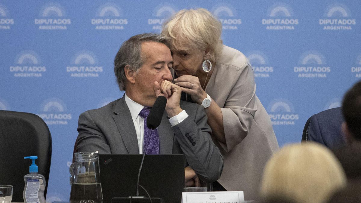 Nicolas Mayoraz cuchichea con Silvana Giudici en la audiencia pública