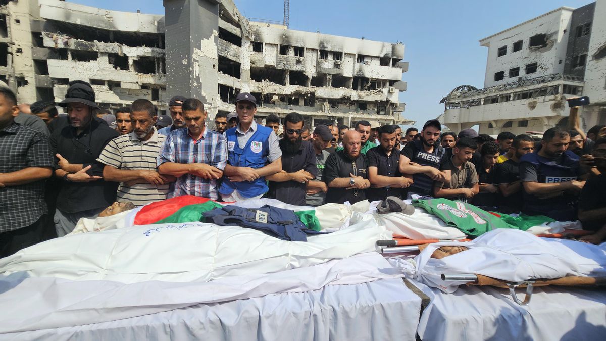 Imagen reciente de un funeral en Gaza tras un ataque israelí.