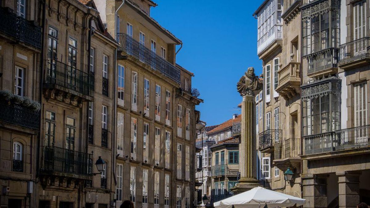 Praza de Cervantes, en el casco histórico de Compostela