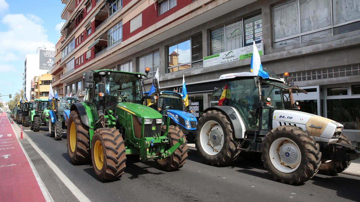 Así se vivió la protesta de agricultores y ganaderos en Gran Canaria