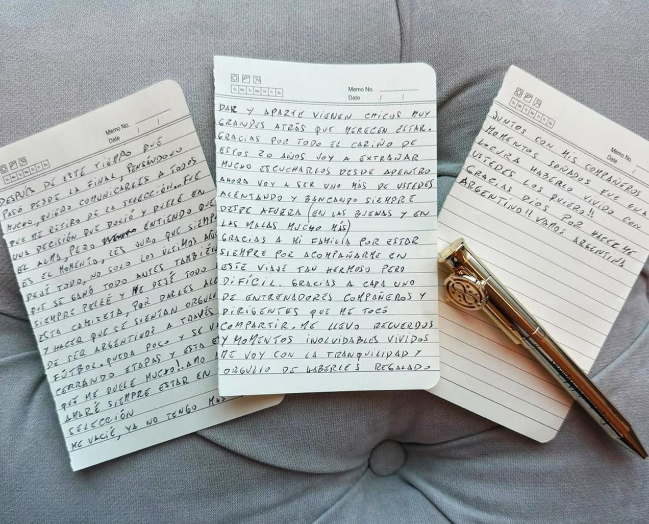 La carta de despedida de Lionel Messi