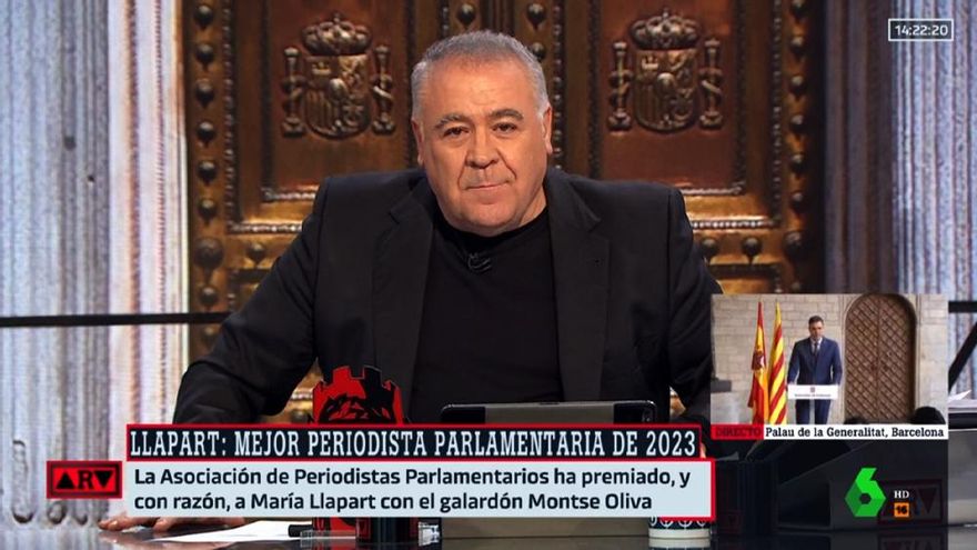 El homenaje de Ferreras a Piqueras: "Es de la competencia. Una buena persona que deja de estar en primera línea"