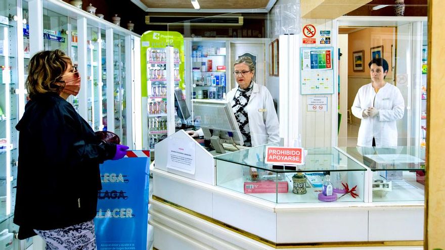 Imagen de una farmacia de España durante el estado de alarma