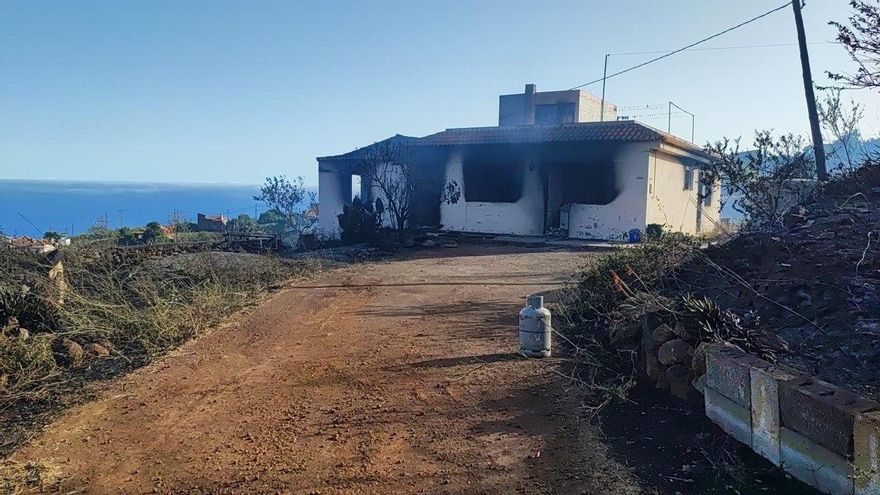 Una de las casas afectadas por el incendio de La Palma