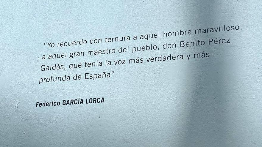 Palabras de Federico García Lorca sobre Galdós impresas en las paredes de su casa natal de Gran Canaria.