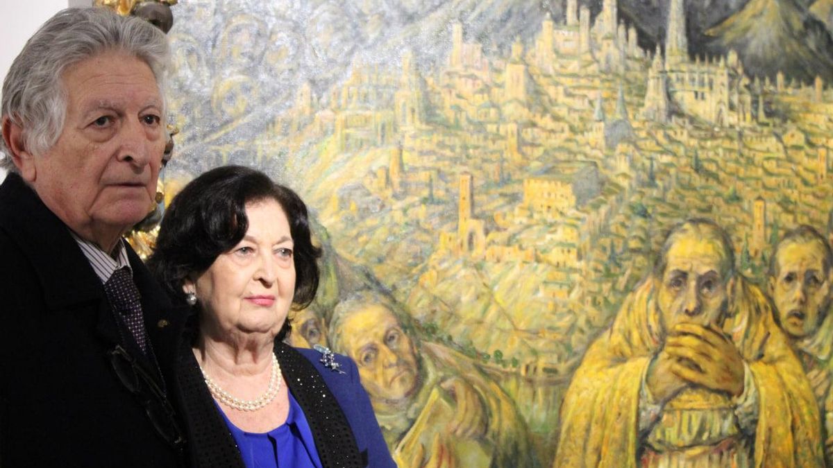 Carmen y Mariano Guerrero, con la obra de su padre en Toledo