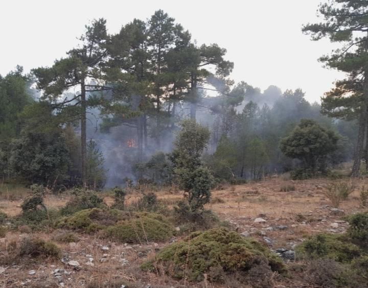 Un incendio forestal en Cuenca provocado por un rayo