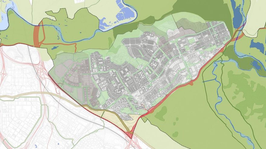 El plan que rematará el urbanismo de Rivas: un arco verde para rodearla al norte y viviendas sobre las que hacer ciudad