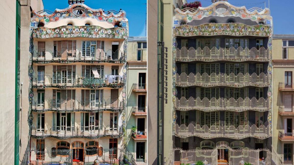 Imágenes de antes y después de la restauración