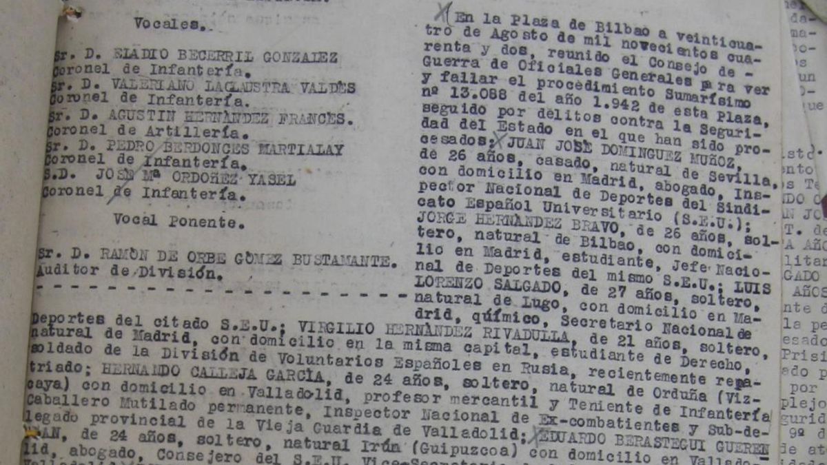 Primera página de la sentencia