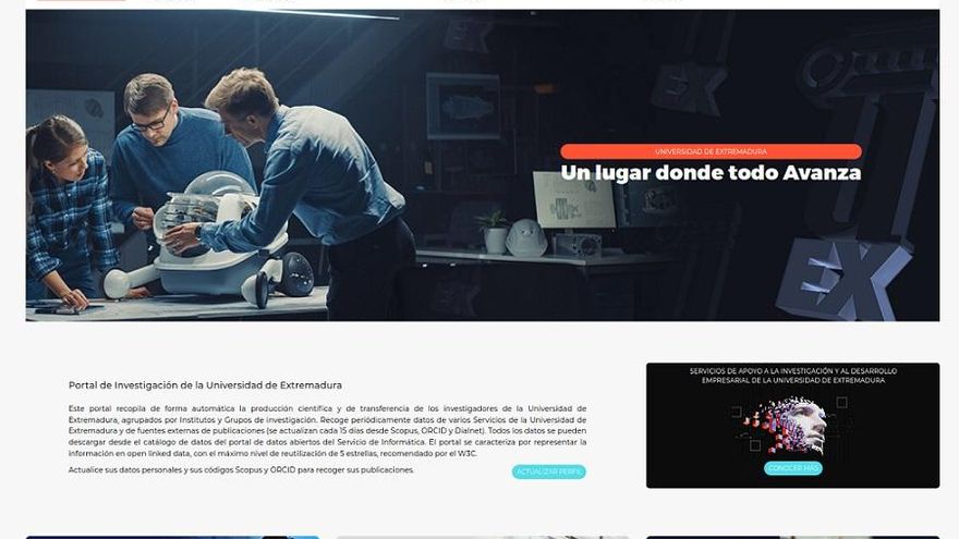 La UEx pone en marcha una web para difundir su actividad investigadora y científica