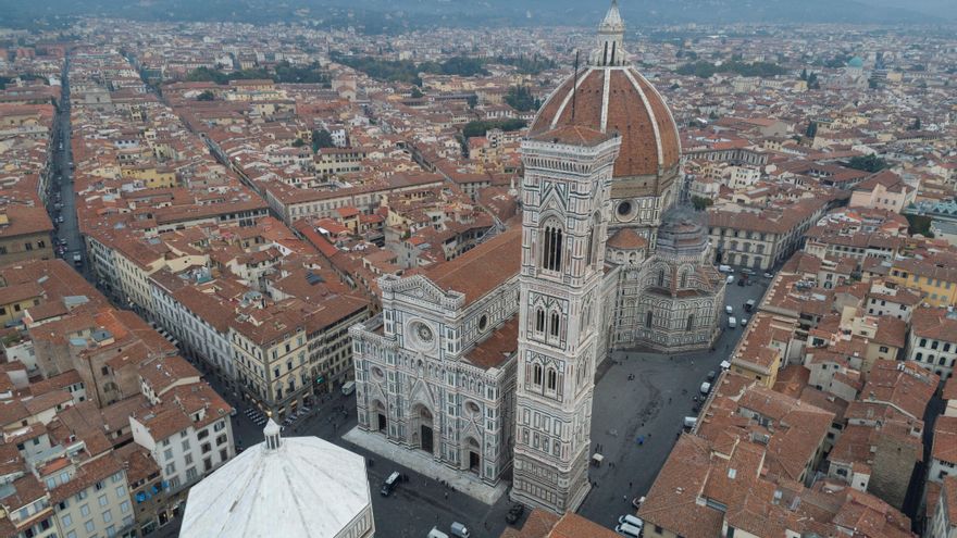 La cúpula de la catedral de Florencia, diseñada y llevada a término por el arquitecto Filippo Brunelleschi, cumple 600 años desde el comienzo de su construcción. EFE/Opera del Duomo de Florencia/Claudio Giovannini