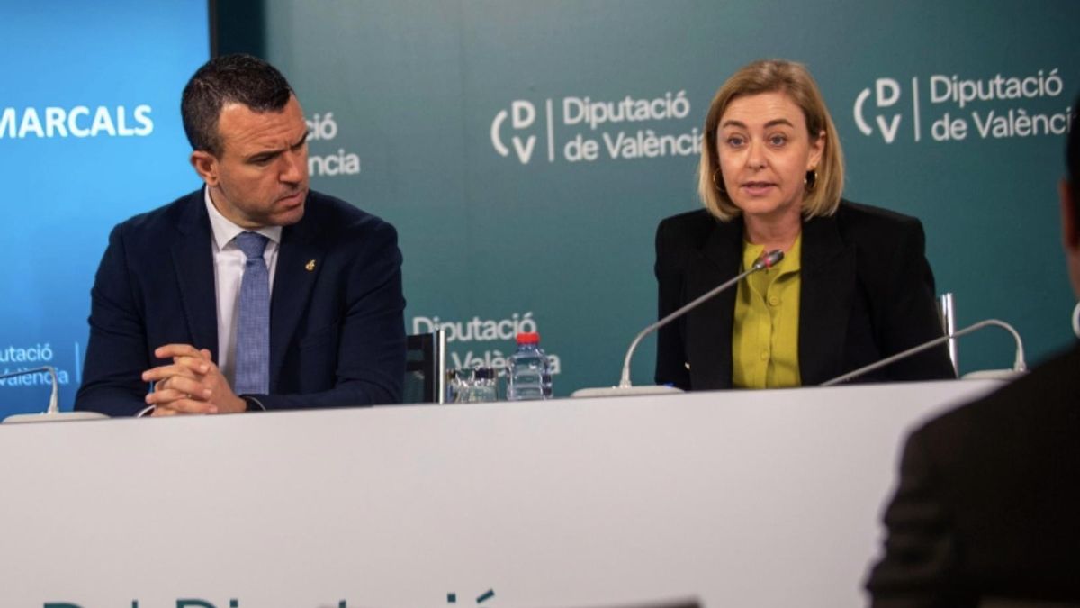 La vicepresidenta, Natàlia Enguix, junto con el presidente Vicente Mompó, en una imagen de archivo.