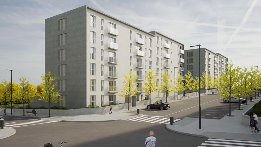 Infografía de un edificio del Alisal de Santander.