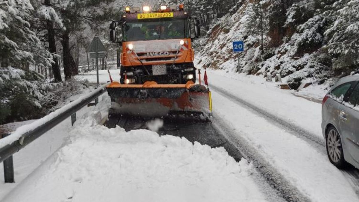 Nieva en la provincia de Albacete pero todas las carreteras están operativas