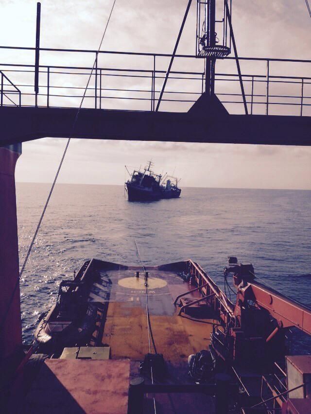 El 'Oleg Naidenov' está a 20 millas del sur de Jandía, en Fuerteventura. Foto: Twitter de Salvamento Marítimo