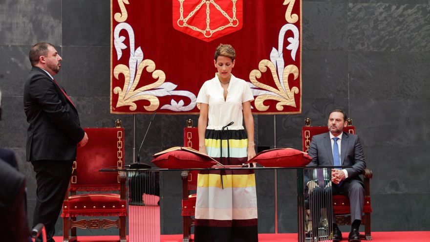 María Chivite en la toma posesión de su cargo como presidenta de Navarra