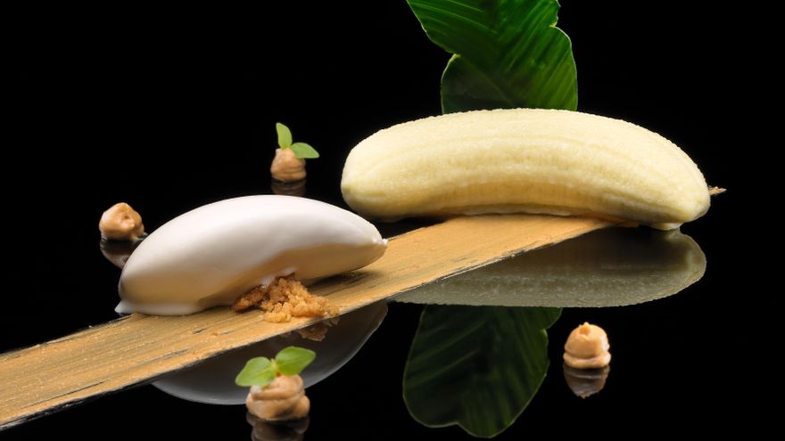 Postre Erlantz Gorostiza, 'Plátano con galletas'.