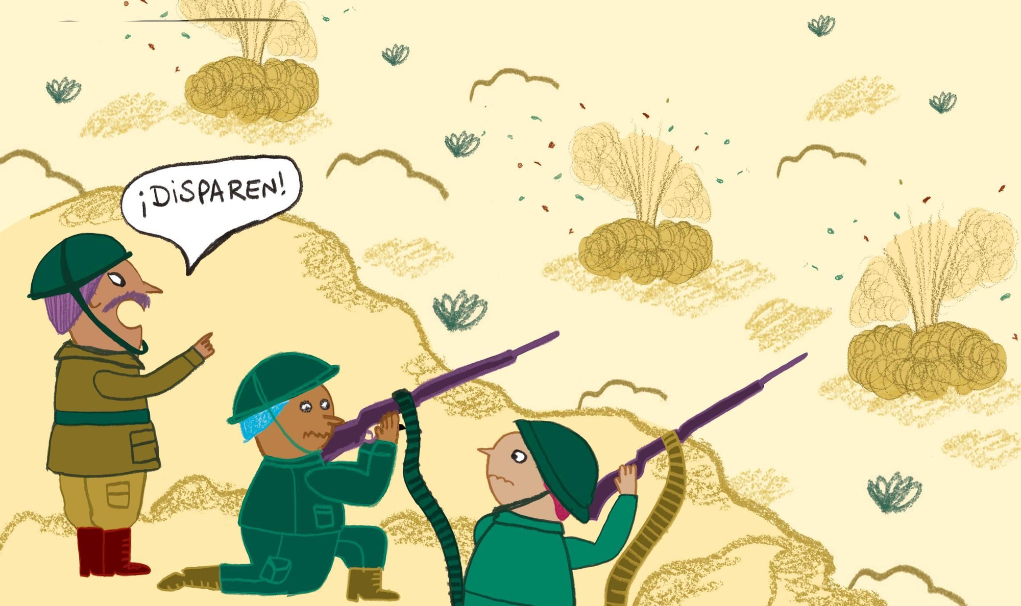 Ilustración de Penélope Chauvié para el libro "¿Por qué existen las guerras?"
