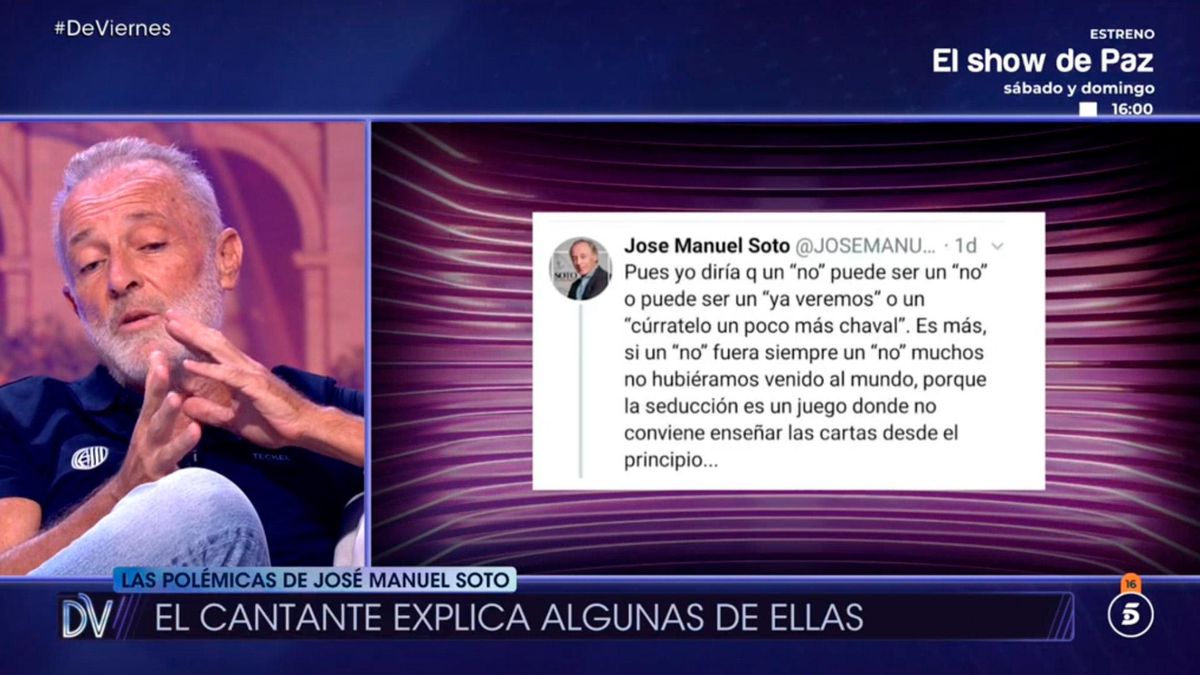 José Manuel Soto, en 'De Viernes' de Telecinco