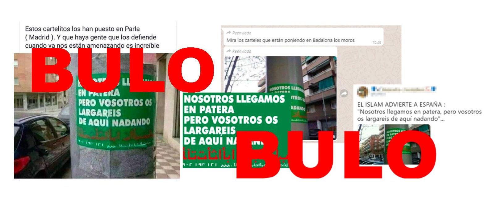 Pegatinas amenazantes de supuestos inmigrantes