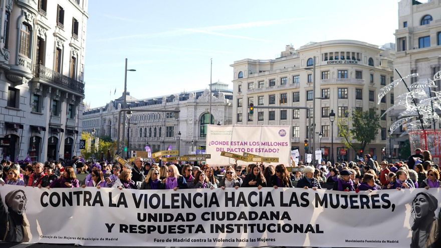 Cabecera de la marcha celebrada el sábado por la mañana en la capital.
