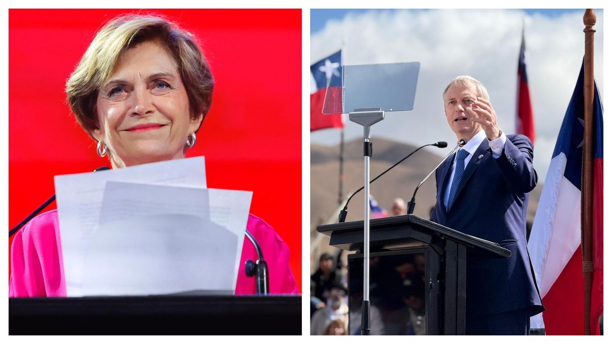 Evelyn Matthei y José Antonio Kast, los dos candidatos de la derecha que lideran las elecciones presidenciales en Chile.