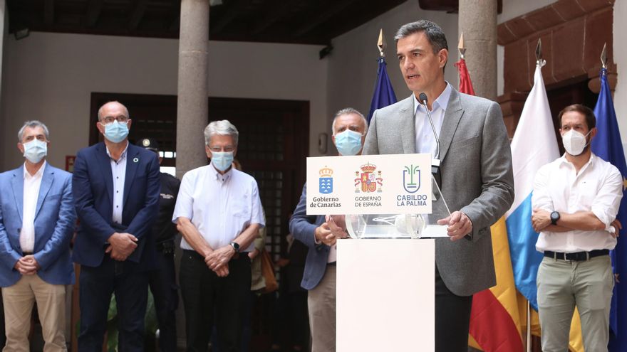 Sánchez anuncia 200 millones de euros en ayudas "urgentes" para la reconstrucción de La Palma