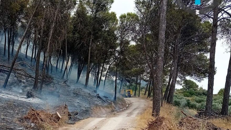 Estabilizado el incendio forestal en Rute tras un amplio despliegue de medios aéreos y terrestres