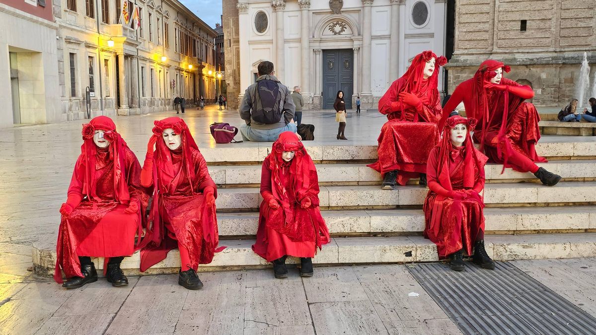 En la plaza del Pilar de Zaragoza.