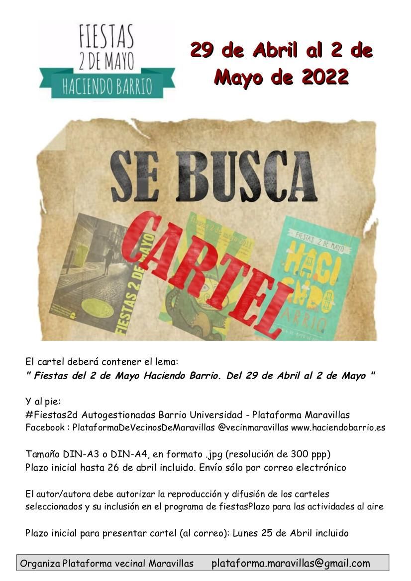 Convocatoria para enviar carteles de fiestas del Dos de Mayo 2022