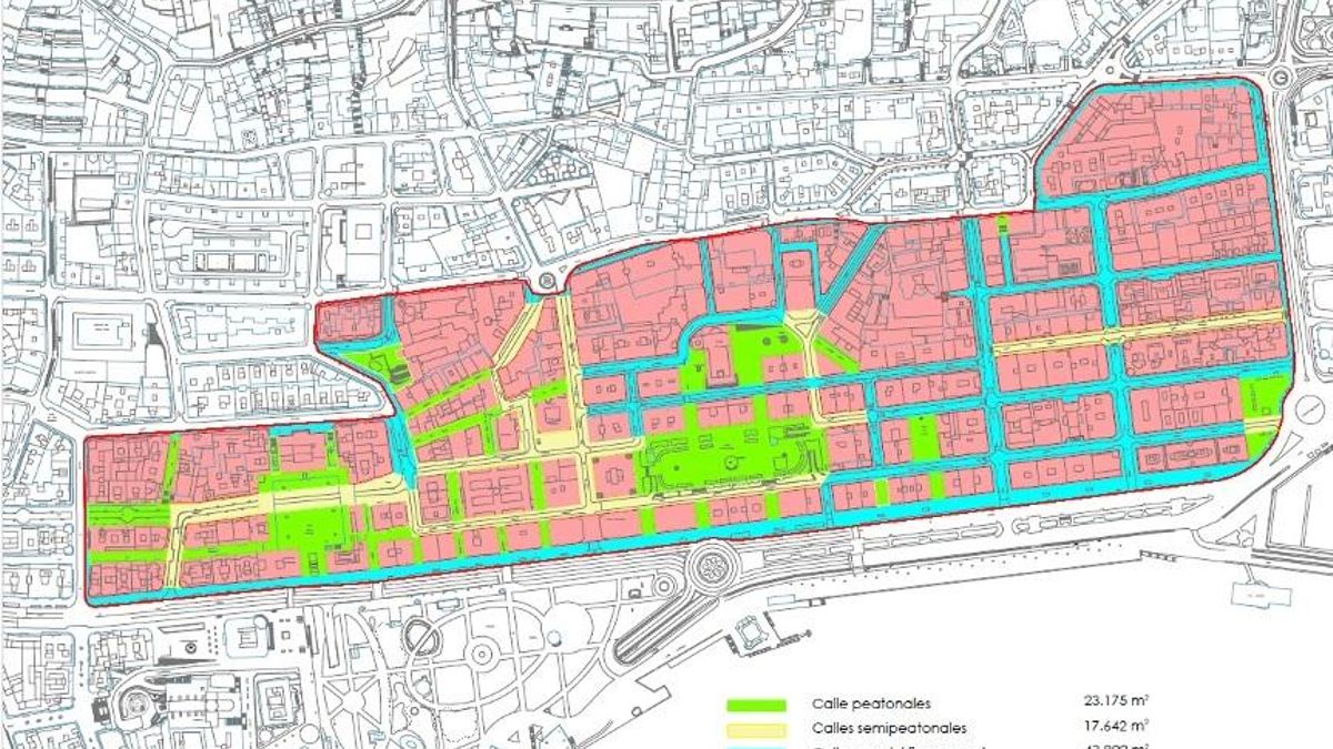 Archivo - Mapa de la Zona de Bajas Emisiones (ZBE) que proyecta implantar el Ayuntamiento de Santander