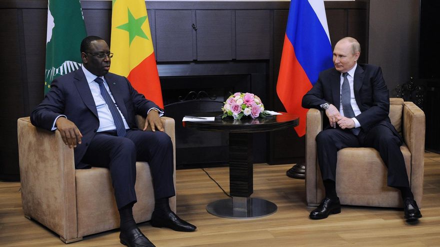 El presidente de Senegal, Macky Sall, y el presidente ruso, Vladímir Putin, a 3 de junio de 2022