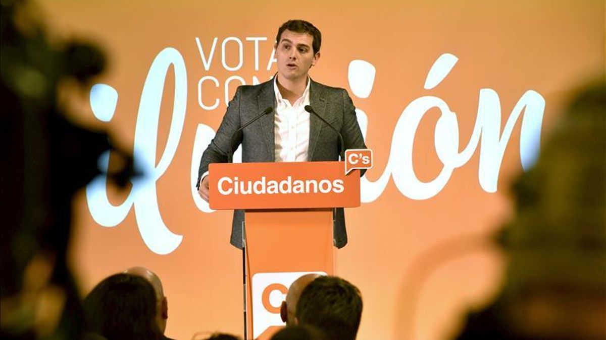 Albert Rivera, durante su intervención en un acto de El Periódico