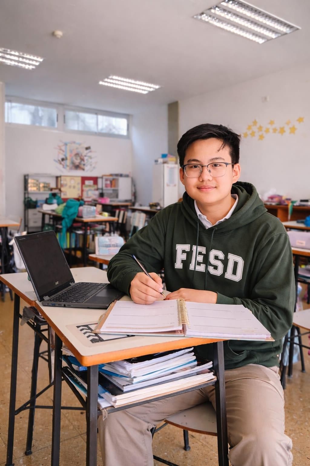 Muchen Jiang, alumno del colegio Santo Domingo Guzmán.