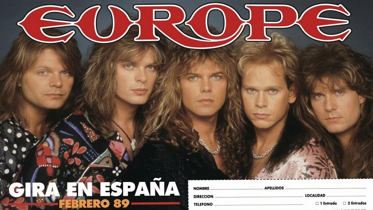 Anuncio de la gira en España de Europe en 1989