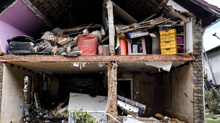 Una casa dañada tras las inundaciones en Schuld, Alemania.