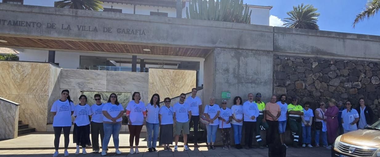Concentración de personal de las Residencias de Mayores de Garafía.