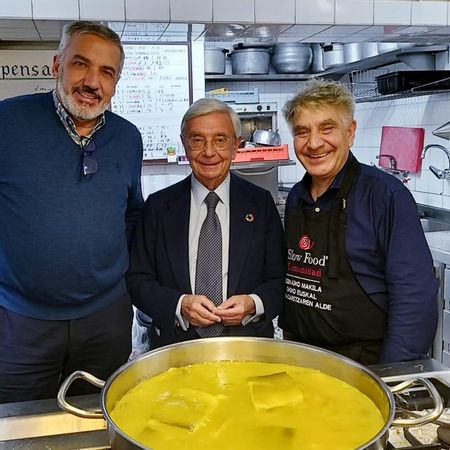 Lluis Serra con Rafael Ansón, presidente de honor de la Real Academia de Gastronomía